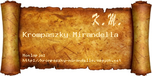 Krompaszky Mirandella névjegykártya